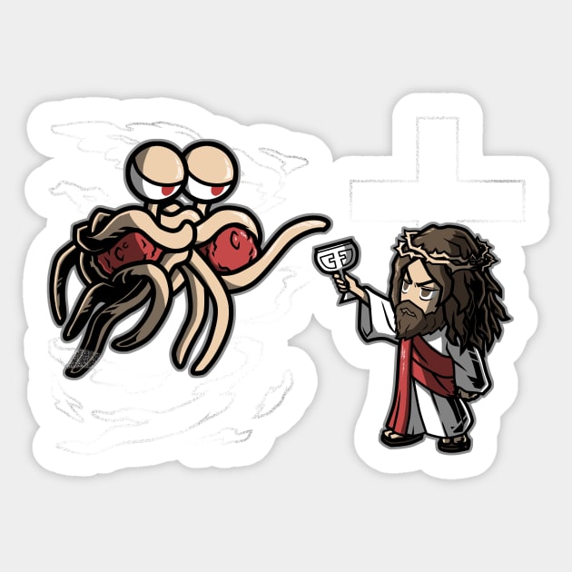 FSM x Jesus Sticker by YhaniDoriasArts